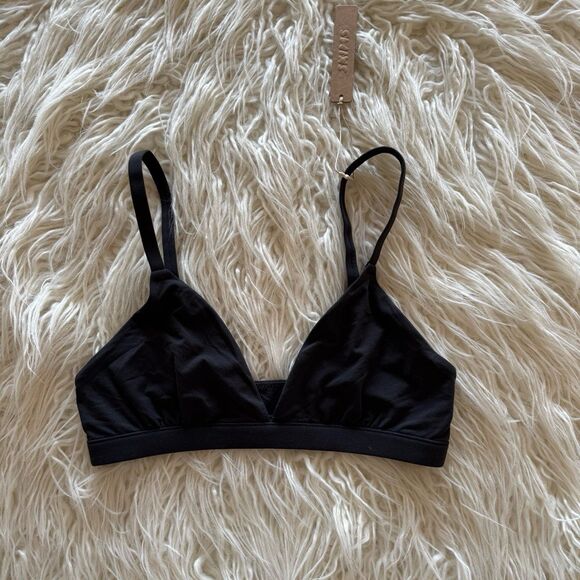 Skims Fits Everybody Triangle Bralette Onyx Size Small - Picture 1 of 7